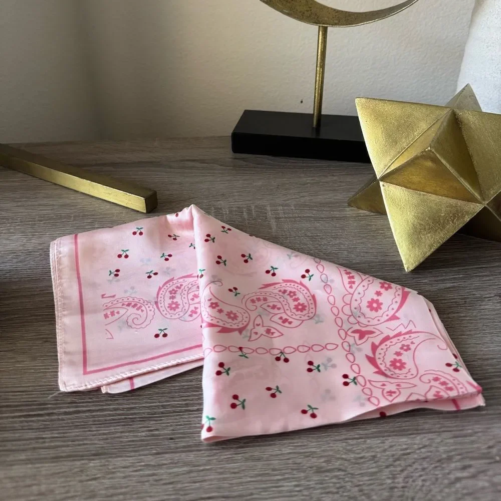 Pink cherry Floral Scarf A1357
